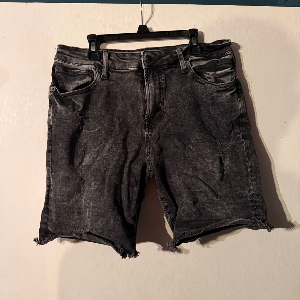 Aeropostale Washed Black Denim Cutoff Shorts